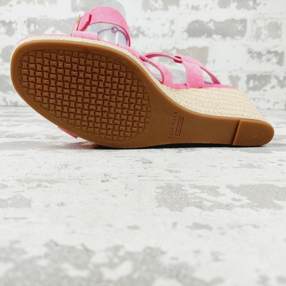 New Cole Haan Crystal Pink Fuschia Wedge Sandals V254 - Picture 9 of 14